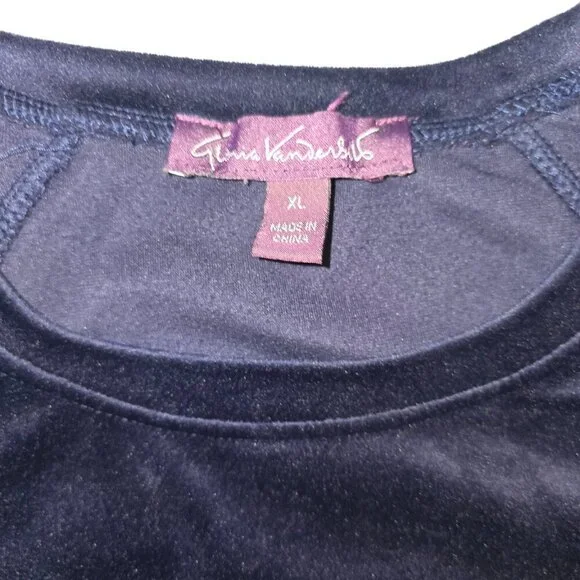 Velvet Long Sleeve Top by Gloria Vanderbilt - Size XL - Picture 2 of 2